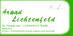 arpad lichtenfeld business card